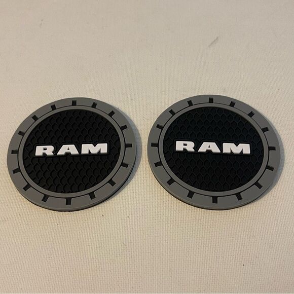 Dodge Ram car cup Coasters in black and gray. Set of 2 NWT - Picture 5 of 7